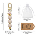 Pink And Ivory Beaded Crescent Moon Gold Tone Clasp Keychain view 3