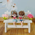 Sitting Couple Watermelon Resin Keychains Four Styles view 7