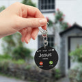 Jesus Calling Acrylic Round Keychain Black Phone Screen view 3