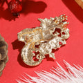 Red Christmas Stocking Brooch Tree Gift Candy Rhinestone Pin view 3