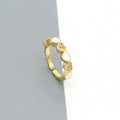 Gold Tone Crystal and Enamel Heart Adjustable Open Rings in Four Colors view 5