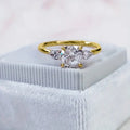 Round Three-Stone Ring In Gold, Silver, And Rose Tones view 3