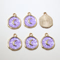 Round Moon and Star Enamel Charms in Eight Color Options view 11