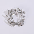 Crystal Floral Wreath Brooch In Silver And Gold Tones view 6