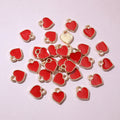 Mini Heart Enamel Charms in Assorted Colors with Gold Tone Frames view 3