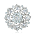 Layered Crystal Flower Brooch for Jackets Scarves and Coats view 1