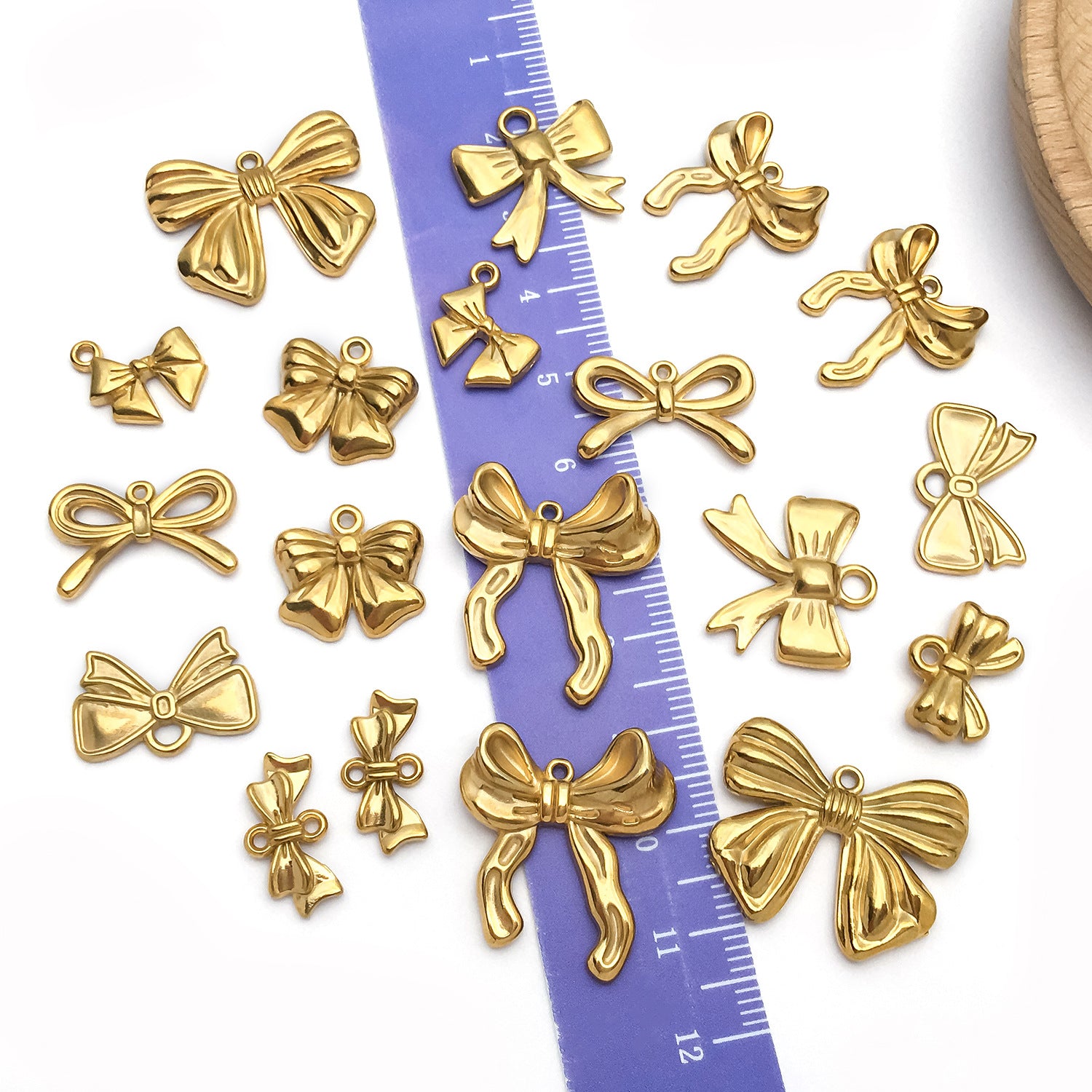 Gold Stainless Steel Vintage Bow Tie Butterfly Charm Pendant for DIY Bracelet Necklace Jewelry