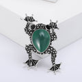 Green Gem Frog Brooch In Gold Tone And Silver Tone Frames view 4