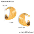Gold Steel Twisted Multi Layer Half Hoop Earrings Titanium view 7