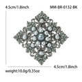 Square Crystal and Pearl Cluster Brooch in Three Finishes view 8