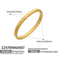 Gold Steel Textured Hinge Bangle Bracelets Mixed Patterns view 9