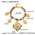 Silk Scarf Braided Heart Necklace and Bracelet in Twenty Four Styles view 12
