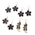 Black Cherry Blossom Resin Drop Earrings Cat Style 4 Options view 5