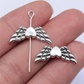 21x9mm 1.1g Zinc Alloy Heart Wing Loose Metal Beads for DIY Bracelet Necklace Jewelry Making