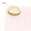 Gold Tone Crystal and Enamel Heart Adjustable Open Rings in Four Colors view 2