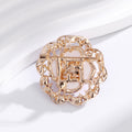 Camellia Pearl Look Shell Two Designs Metal Brooch Pin view 4