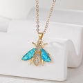 Gold Tone Blue Opal Effect Animal and Butterfly Pendant Necklaces view 9