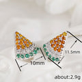 White Gold Watermelon Slice Stud Earrings Colorful Alloy view 4
