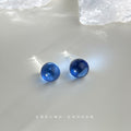 Silver Glass Crystal Ball Stud Earrings Five Colors view 8