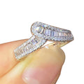 Curved Baguette Double-Rail Ring In Gold And Silver Tones view 5