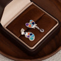 Mismatched Color Paint Palette and Brush Stud Earrings view 3