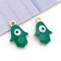 Enamel Stainless Steel Evil Eye Hand Charm Pendant for DIY Earrings and Necklace Jewelry