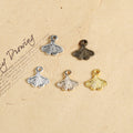 Small Ginkgo Leaf Metal Charm in Five Finish Options view 1
