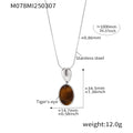 Long Adjustable 100cm Black Agate Tiger Eye Pendant Sweater Chain view 6