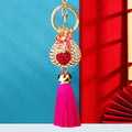Jeweled Heart Fortune Bag Tassel Keychains in Eight Bright Colors view 5