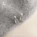 Silver-Tone Pearl Perfume Bottle Clear Rectangle Studs view 4