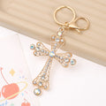 Rhinestone Filigree Cross Keychain Metal Religious Charm view 6