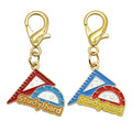 Study Hard Ruler Protractor Enamel Lobster Clasp Keychain view 5
