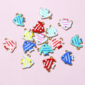 Colorful Striped Fish Enamel Charms with Gold Tone Loops view 4
