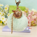 Zinc Alloy Bell Cage Keychain with Pompom Charm in 39 Color Choices view 7