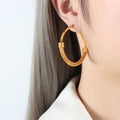 Mesh Tube Choker Hoop Earrings and Open Cuff Bracelet view 9