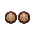 Red Enamel Gold Tone Stud and Drop Earrings Collection view 5
