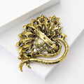 Heart Crystal Leaf Brooch with Faceted Stones for Jackets and Scarves view 3