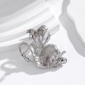 Red Silver Tone Swan Crystal Three Designs Metal Brooch Pin view 3
