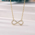 Gold Tone Clear Stone Infinity Pendant Necklace Jewelry view 6