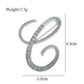 Silver Tone Initial Letter Crystal Twenty-Six Designs Metal Brooch Pin view 8