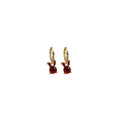 Gold Red Crystal Bunny Rabbit Huggie Hoop Earrings view 5