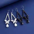Red Gold Tone Ribbon Bow Tassel Crystal Five Designs Metal Dangle Earrings view 3