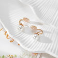 Pearl Bead Ear Clips Spiral Pad Gold Wire 6 Pearl Colors view 11
