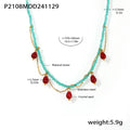 Natural Stone Bead Necklaces with Crystal Opal Drop Charms view 7