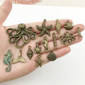 Yellow Starfish and Seahorse Shell Charms for Jewelry and Craft Projects view 3
