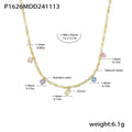 Natural Stone Bead Necklace Multicolor Zircon Charms Beige view 6