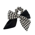 Houndstooth Bow Scrunchie Hair Ties Black Coffee 2 Colors view 5