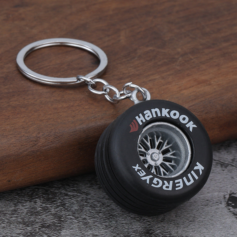 PVC Tire Keychain Car Accessory Gift Keychain with Printed Design