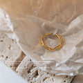 Gold-Tone Twisted Open Adjustable Band Ring Metal Alloy view 3