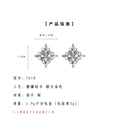 Silver Tone Lavender Stone Openwork Diamond Stud Earrings view 4